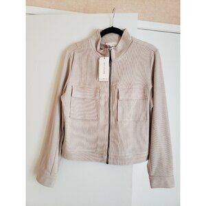 NEW SOLITAIRE WOMEN'S CORDUROY BEIGE JACKET MOCK NECK  SIZE EXTRA LARGE